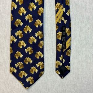 Valentino Garavani Dog Tie Made In Italy Navy and Gold